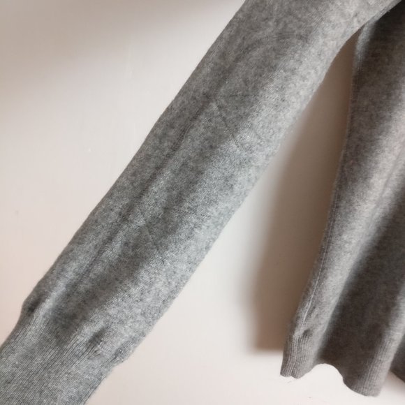 wings + horns Cashmere Wool Ribbed Sweater 80%Wool 20%Cashmere Lux Heather grayL - Picture 5 of 8